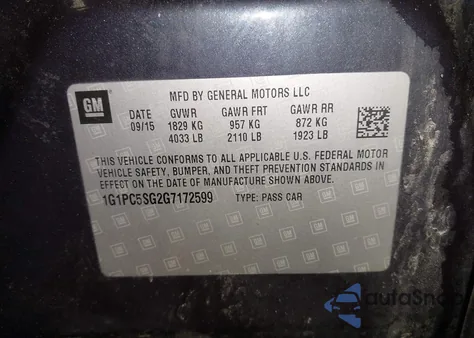 2016 Chevrolet Cruze Limited Ls Auto z USA, uszkodzony, nr VIN 1G1PC5SG2G7172599